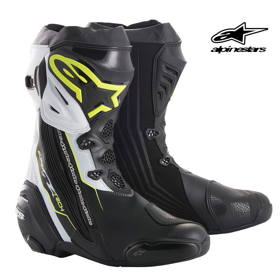 ALPINESTARS Supertech R Boots (Black Yellow Fluorescent White)