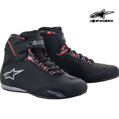 ALPINESTARS Sektor Waterproof Shoes (Black Dark Grey Red Fluorescent)